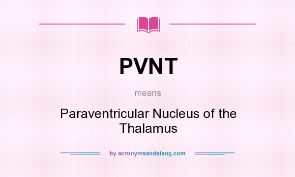 What does PVNT mean? It stands for Paraventricular Nucleus of the Thalamus