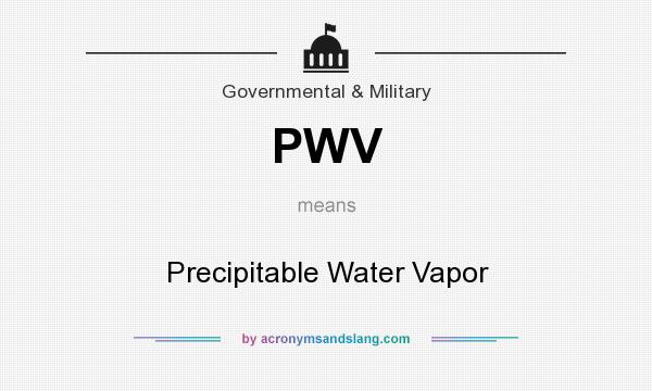 What does PWV mean? It stands for Precipitable Water Vapor