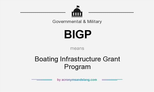 What does BIGP mean? It stands for Boating Infrastructure Grant Program