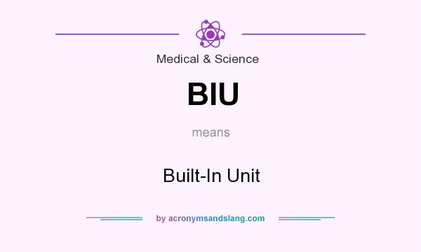 What does BIU mean? It stands for Built-In Unit