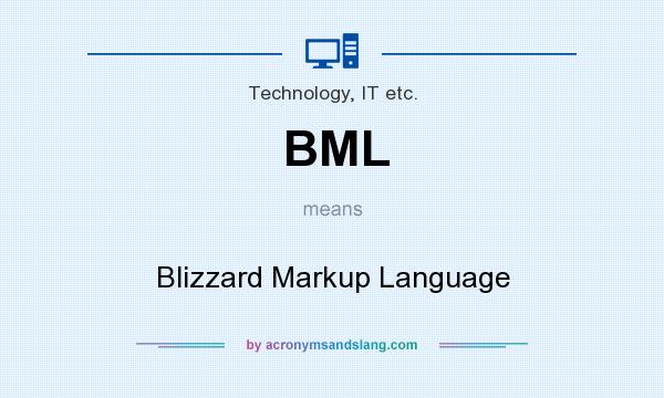 What does BML mean? It stands for Blizzard Markup Language