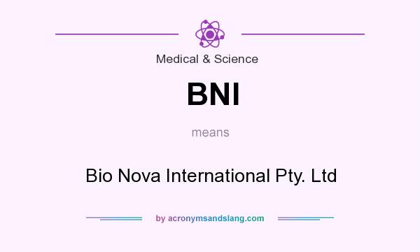 What does BNI mean? It stands for Bio Nova International Pty. Ltd