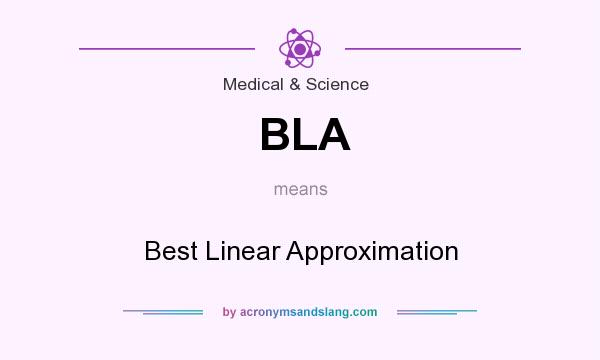 What does BLA mean? It stands for Best Linear Approximation