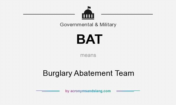 What does BAT mean? It stands for Burglary Abatement Team