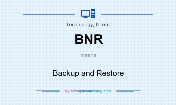 What does BNR mean? It stands for Backup and Restore