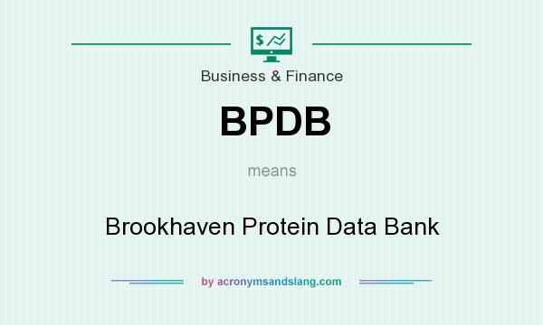 What does BPDB mean? It stands for Brookhaven Protein Data Bank