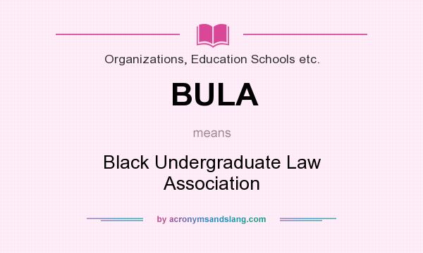 What does BULA mean? It stands for Black Undergraduate Law Association