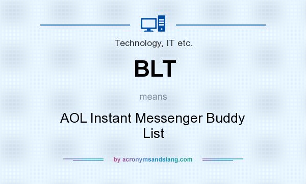 What does BLT mean? It stands for AOL Instant Messenger Buddy List