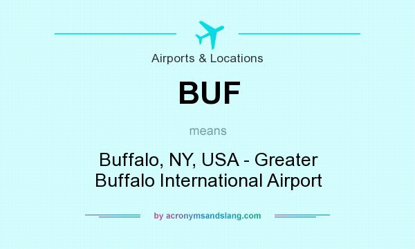 What does BUF mean? It stands for Buffalo, NY, USA - Greater Buffalo International Airport