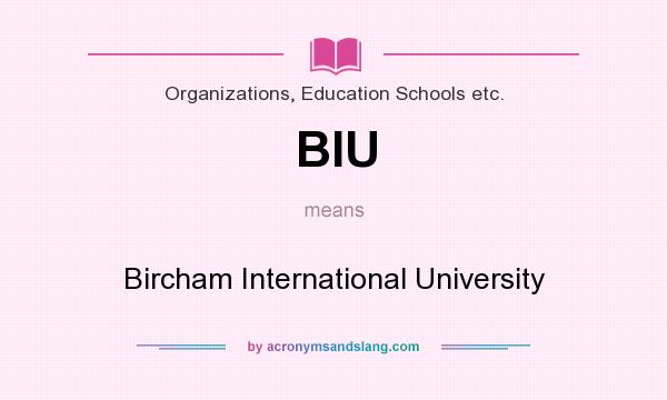 What does BIU mean? It stands for Bircham International University