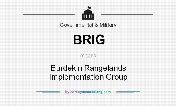 What does BRIG mean? It stands for Burdekin Rangelands Implementation Group