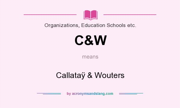 What does C&W mean? It stands for Callataÿ & Wouters