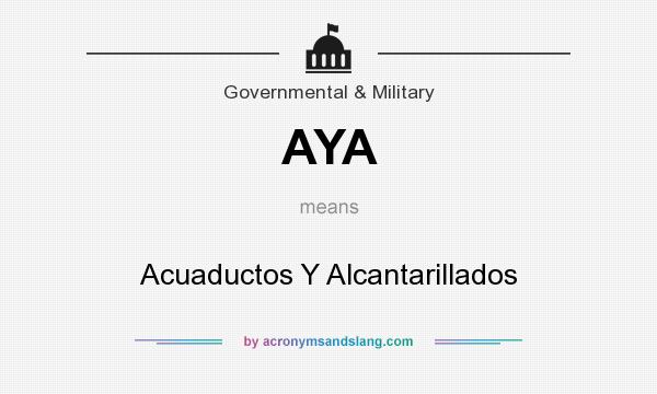 What does AYA mean? It stands for Acuaductos Y Alcantarillados
