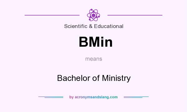 What does BMin mean? It stands for Bachelor of Ministry