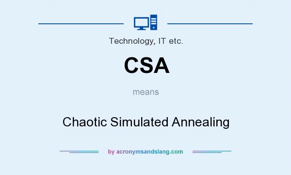 What does CSA mean? It stands for Chaotic Simulated Annealing