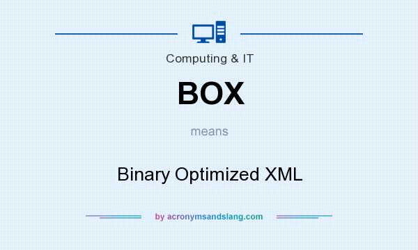 What does BOX mean? It stands for Binary Optimized XML