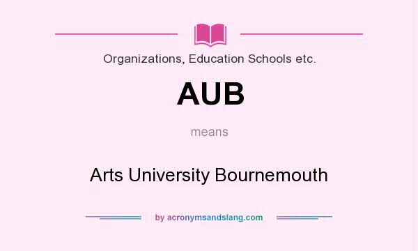 What does AUB mean? It stands for Arts University Bournemouth