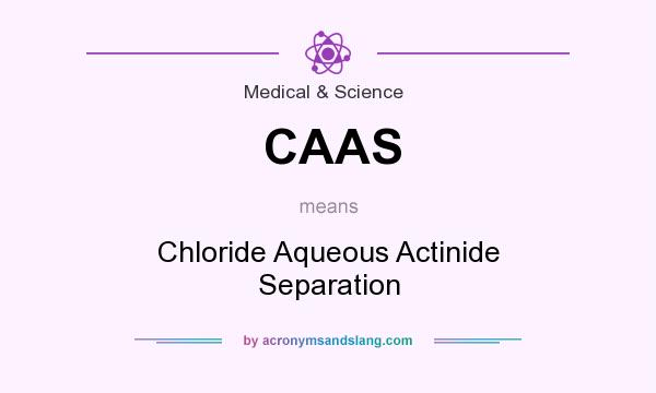 What does CAAS mean? It stands for Chloride Aqueous Actinide Separation