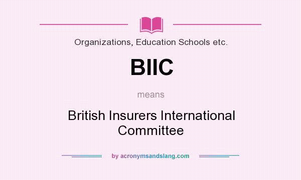 What does BIIC mean? It stands for British Insurers International Committee