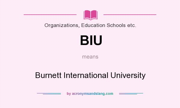 What does BIU mean? It stands for Burnett International University