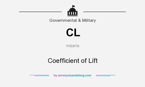 What does CL mean? It stands for Coefficient of Lift