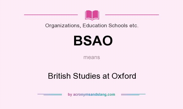 What does BSAO mean? It stands for British Studies at Oxford