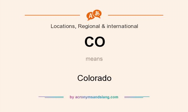 What does CO mean? It stands for Colorado