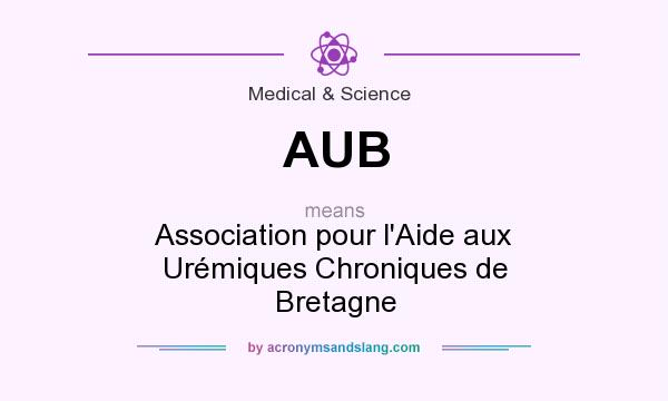 What does AUB mean? It stands for Association pour l`Aide aux Urémiques Chroniques de Bretagne