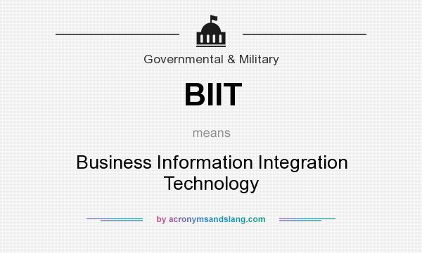 What does BIIT mean? It stands for Business Information Integration Technology