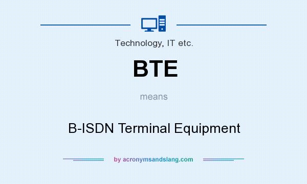 What does BTE mean? It stands for B-ISDN Terminal Equipment
