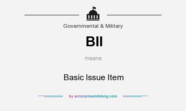 What does BII mean? It stands for Basic Issue Item