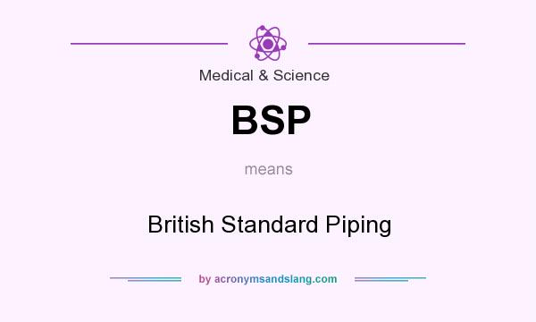 What does BSP mean? It stands for British Standard Piping