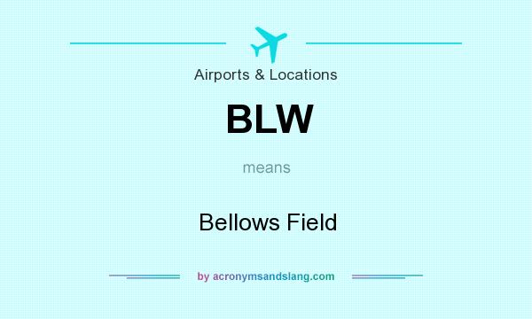 What does BLW mean? It stands for Bellows Field