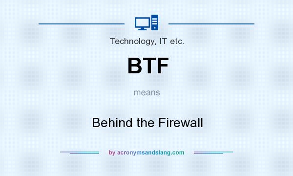 What does BTF mean? It stands for Behind the Firewall