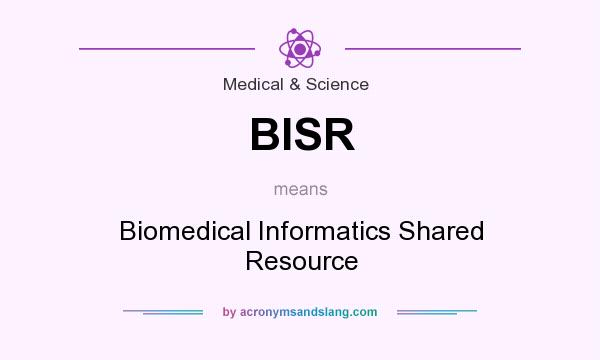 What does BISR mean? It stands for Biomedical Informatics Shared Resource