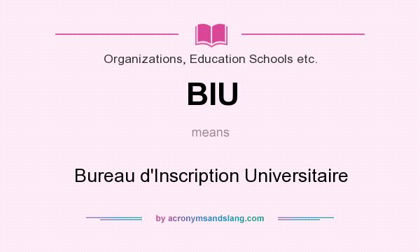 What does BIU mean? It stands for Bureau d`Inscription Universitaire