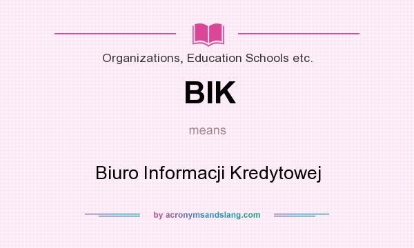 What does BIK mean? It stands for Biuro Informacji Kredytowej