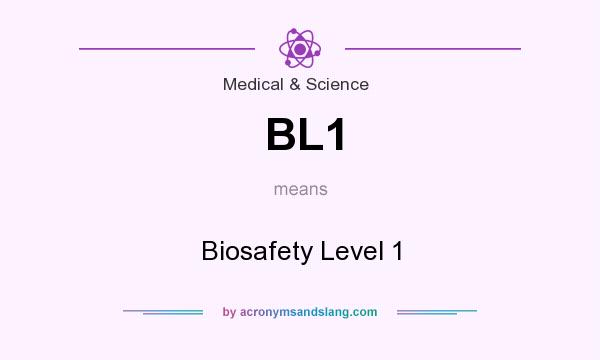 What does BL1 mean? It stands for Biosafety Level 1