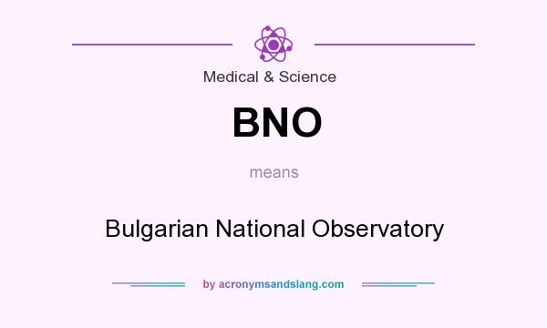 What does BNO mean? It stands for Bulgarian National Observatory