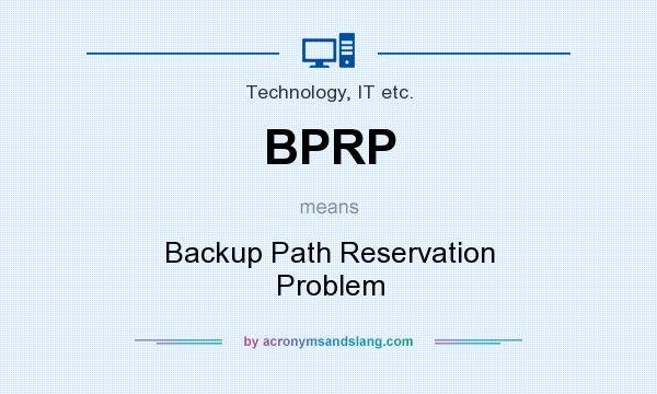 What does BPRP mean? It stands for Backup Path Reservation Problem
