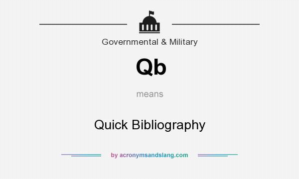 What does Qb mean? It stands for Quick Bibliography