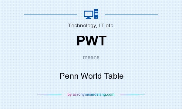 What does PWT mean? It stands for Penn World Table