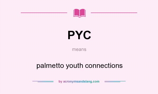 What does PYC mean? It stands for palmetto youth connections