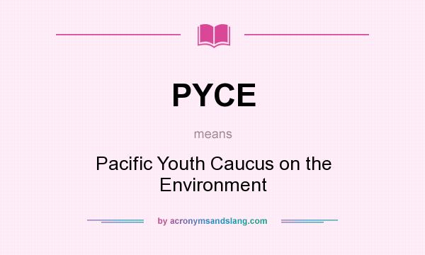 What does PYCE mean? It stands for Pacific Youth Caucus on the Environment