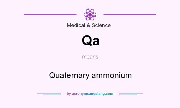 What does Qa mean? It stands for Quaternary ammonium