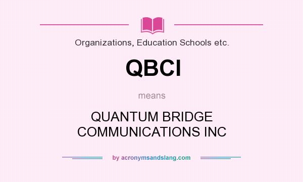 What does QBCI mean? It stands for QUANTUM BRIDGE COMMUNICATIONS INC