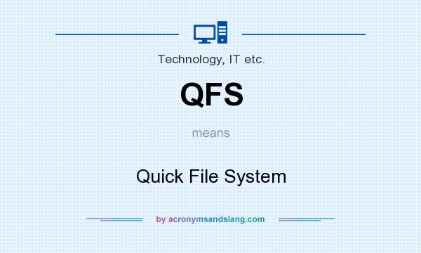 What does QFS mean? It stands for Quick File System