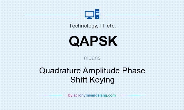What does QAPSK mean? It stands for Quadrature Amplitude Phase Shift Keying
