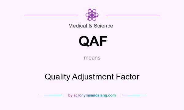 What does QAF mean? It stands for Quality Adjustment Factor