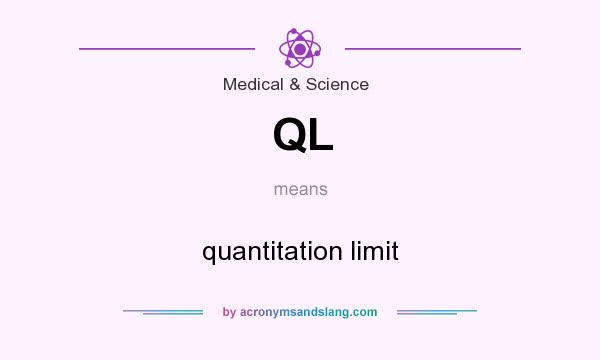 What does QL mean? It stands for quantitation limit